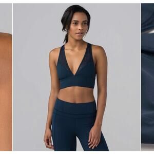 Lululemon sz 6 Twist & Train sports bra jaded blue navy